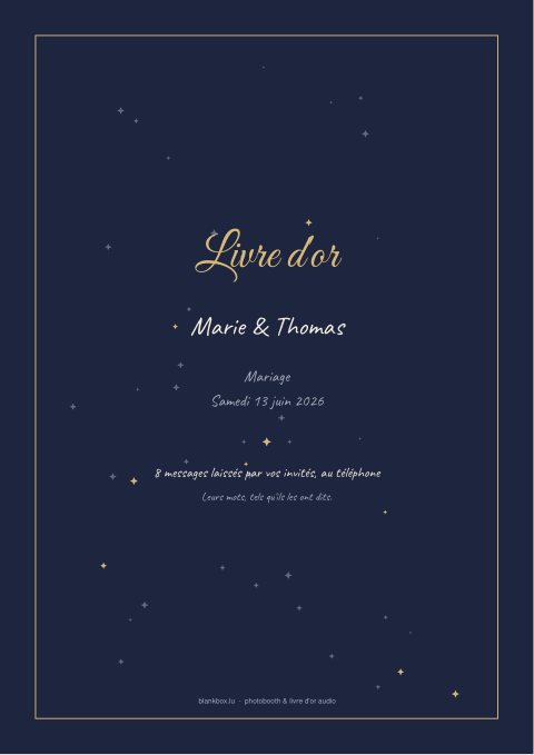 Livre d'or écrit, style Nuit étoilée